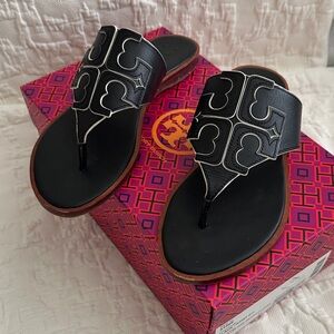 Tory Burch Black and White Sandals